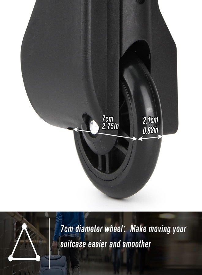 Zoofen Luggage Replacement Wheels 2 pcs Luggage Rear Wheels Suitcase Repair Kit Black(ZD-047) - Image 2